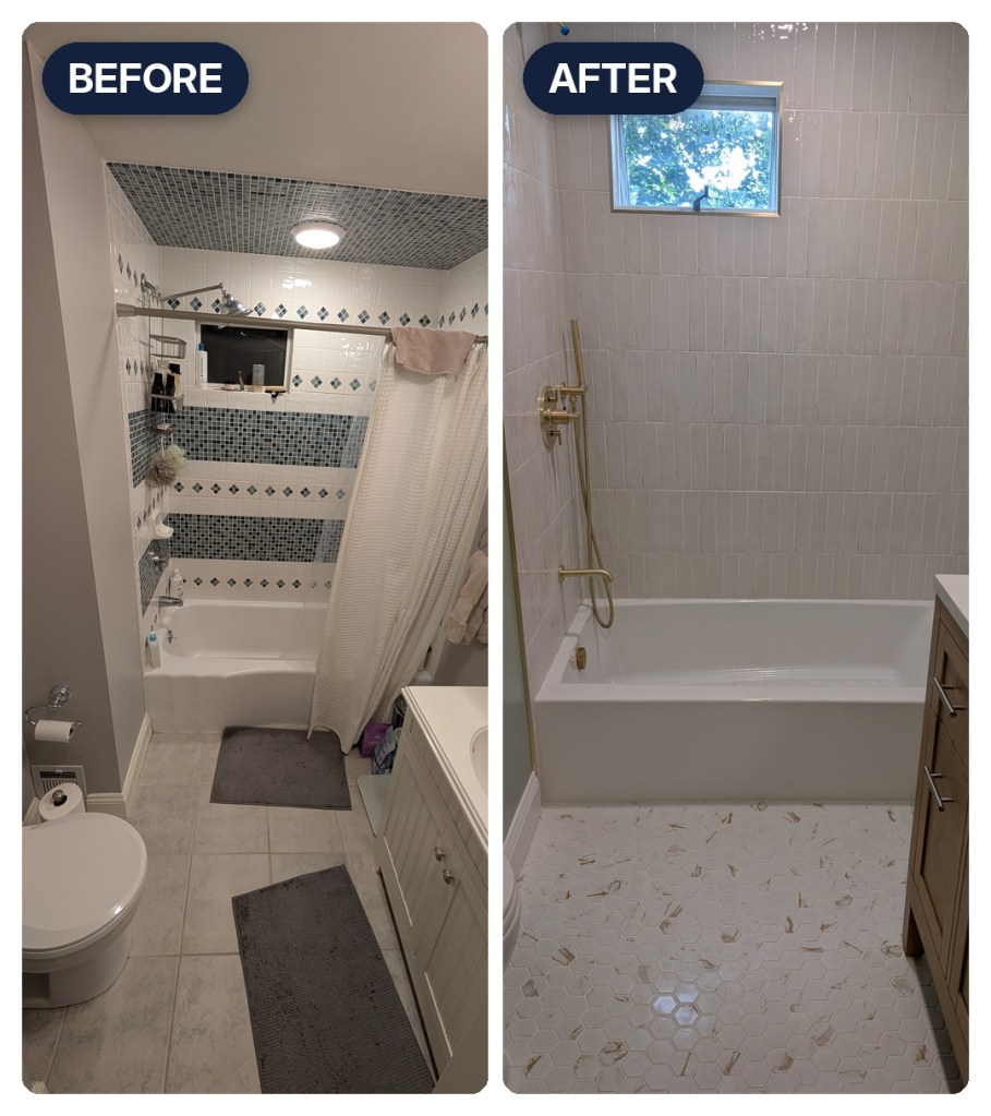 Bathroom remodel in Greater Boston — before and after